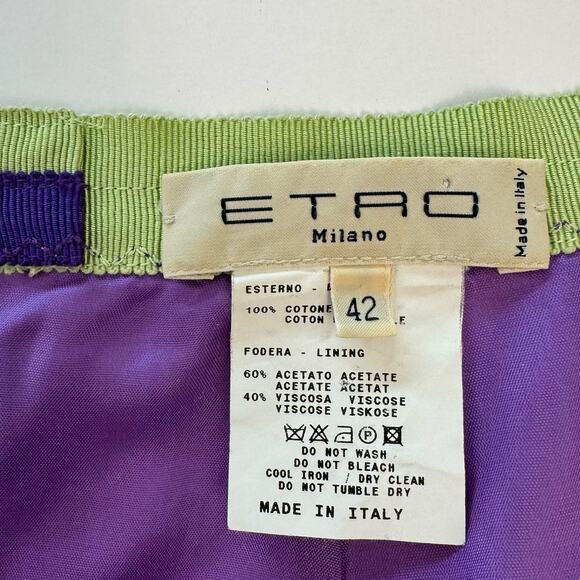 Etro Paisley Print Pencil Skirt Cotton Multicolor Print Italy Made | 42 (US 6) - Picture 8 of 9